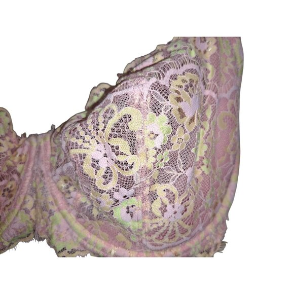 Victoria Secret Dream Angels Bra 36DDD F80 Pink Lace Floral Push Up Unlined - Picture 5 of 6